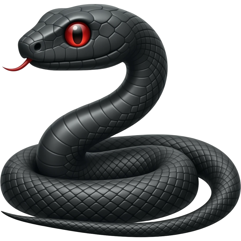 Black snake with one eye red emoji