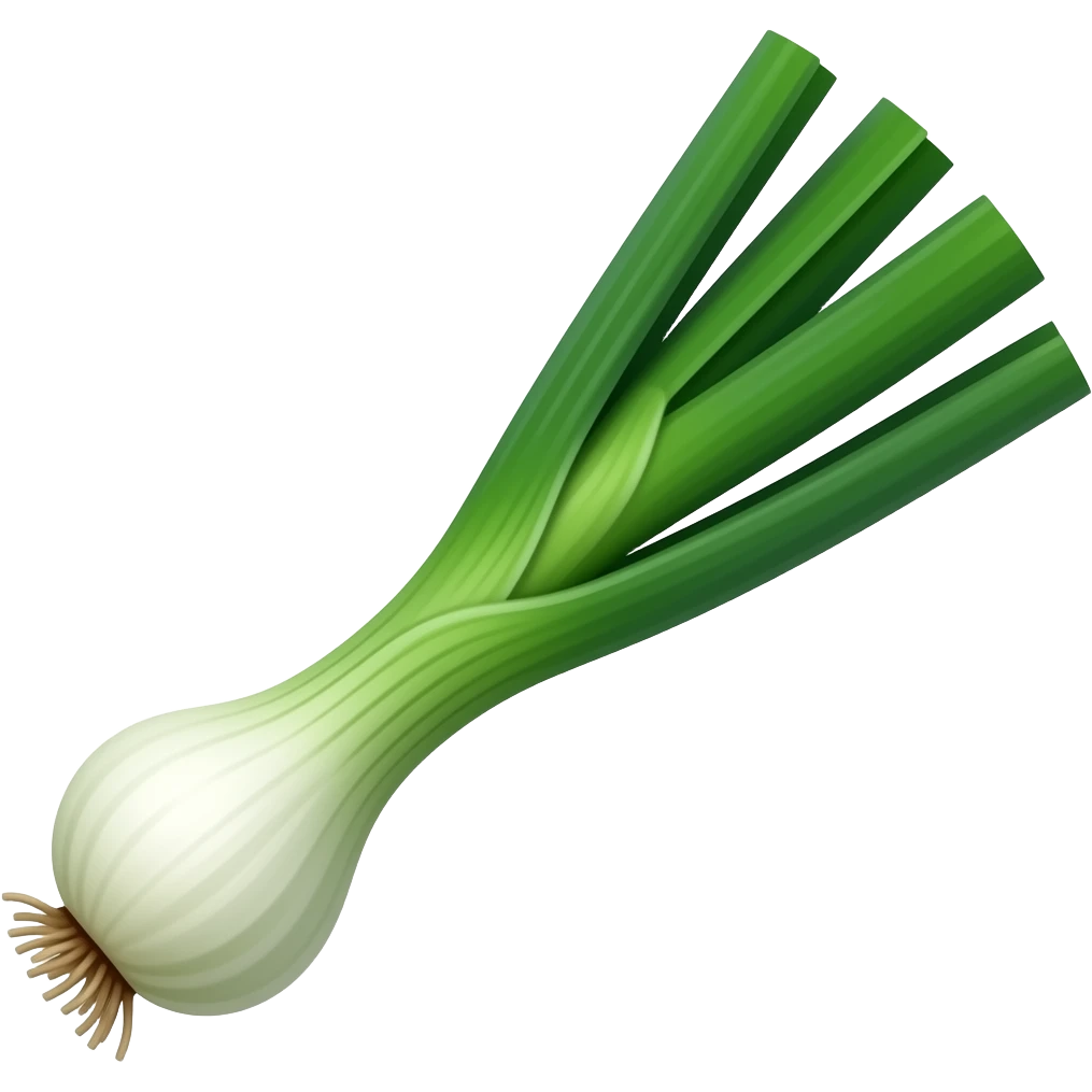 green onion.  iPhone emoji style. no cute and simple emoji