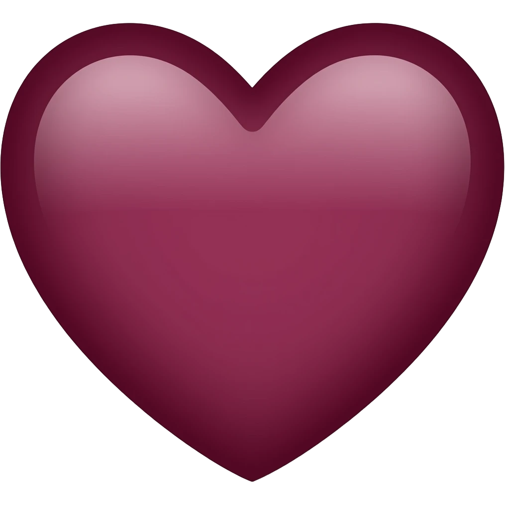 Dark burgandy coloured heart emoji