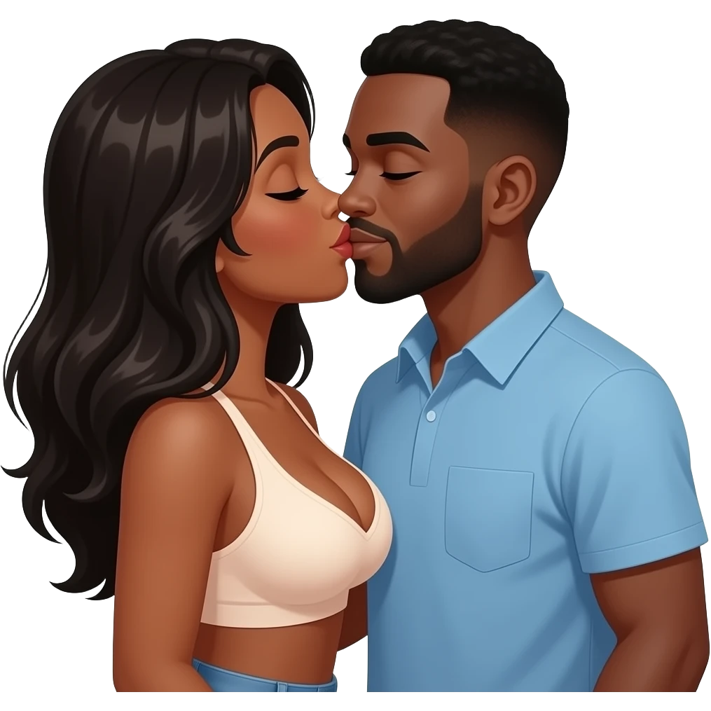 ebony big boobs woman kissed black man kisses emoji