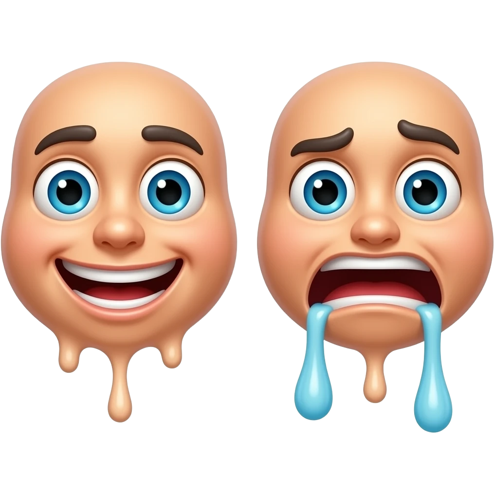 Rosto derretendo muito 🙂+🫠+🤢 emoji