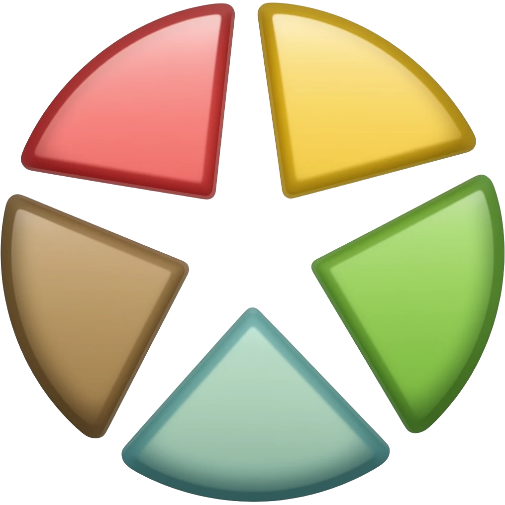 A circle split into 5 pieces emoji