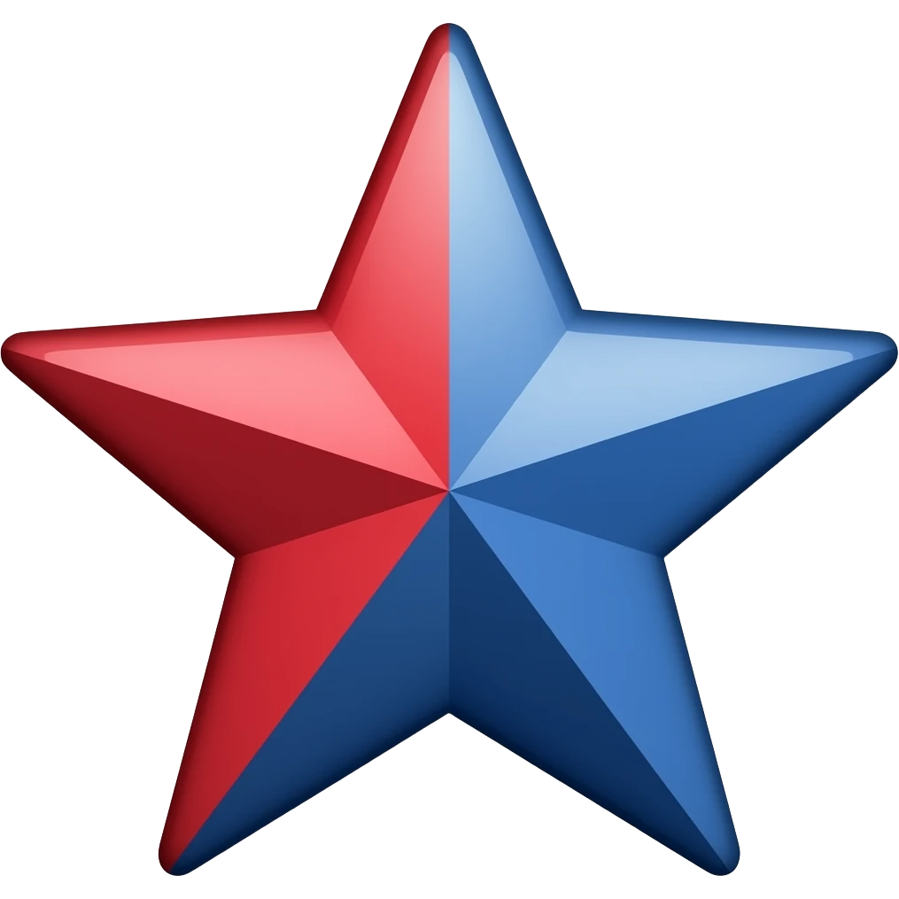 Star Red blue emoji