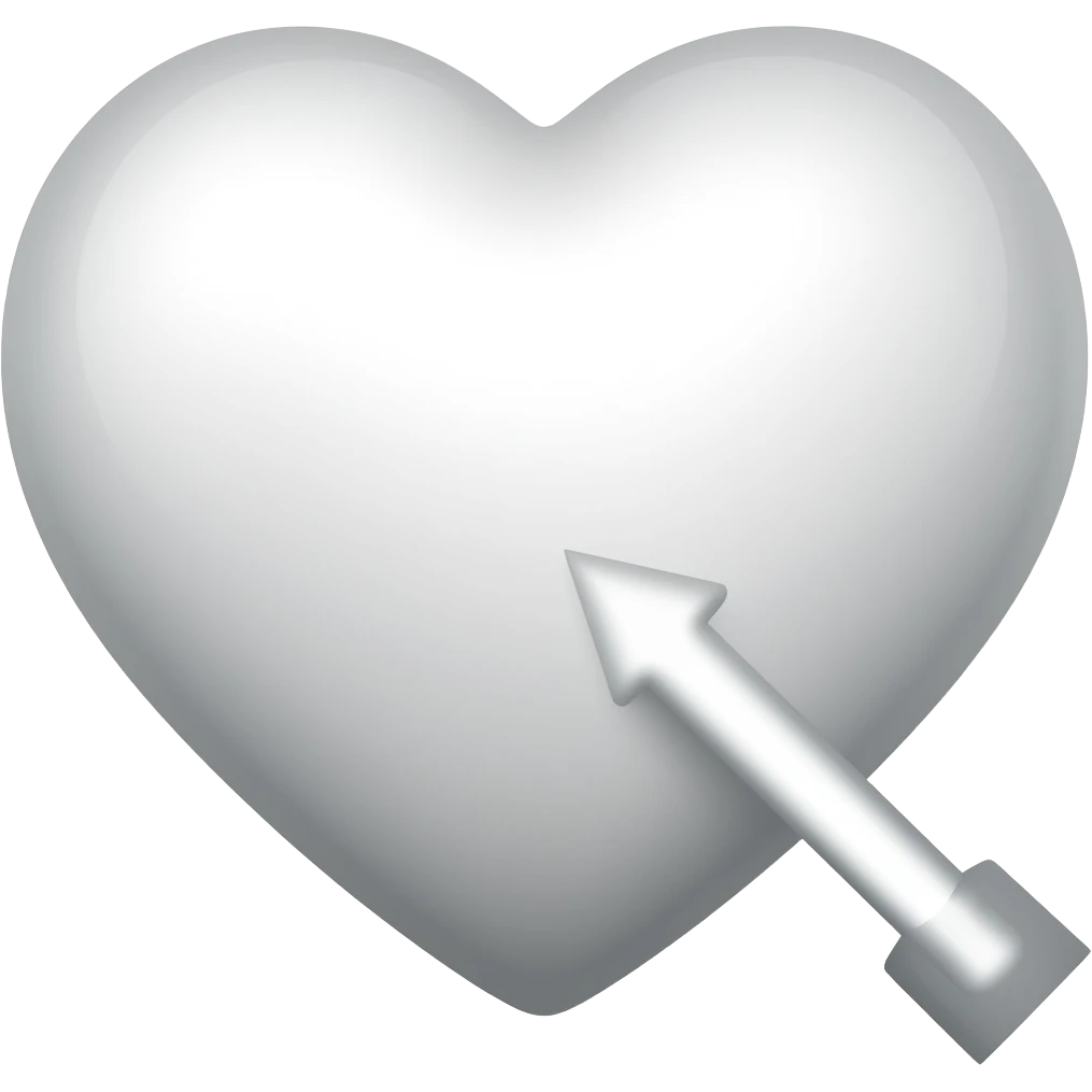 Corazón blanco flechado emoji
