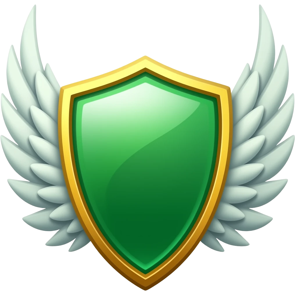 Emerald shield with wings emoji