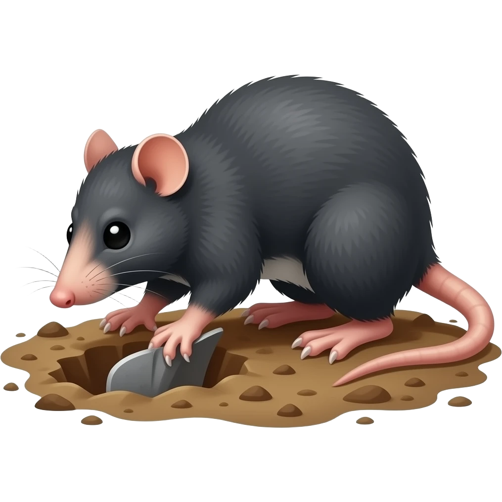 Mole digs on the ground emoji