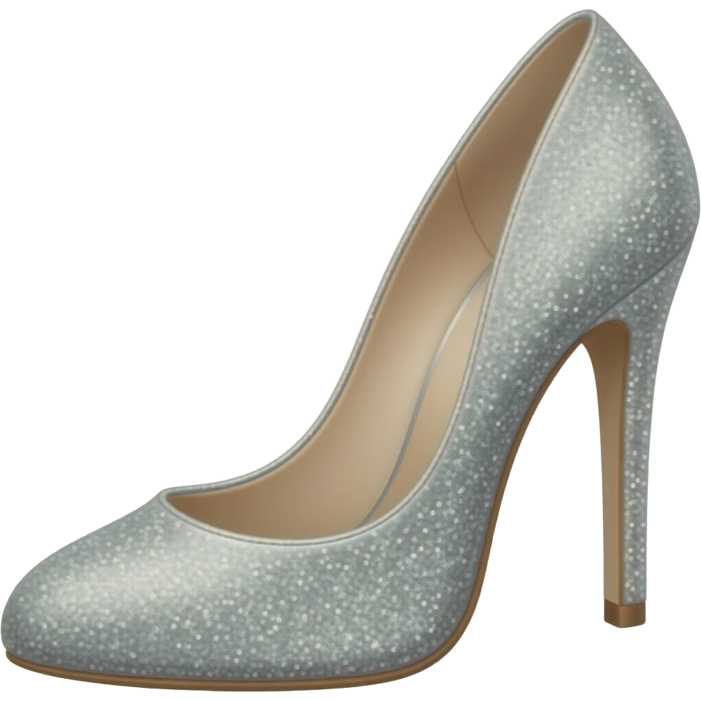 Silver high heels whit glitter emoji