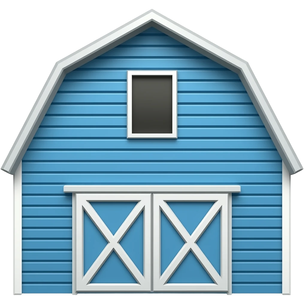 blue farm barn without backgroud emoji