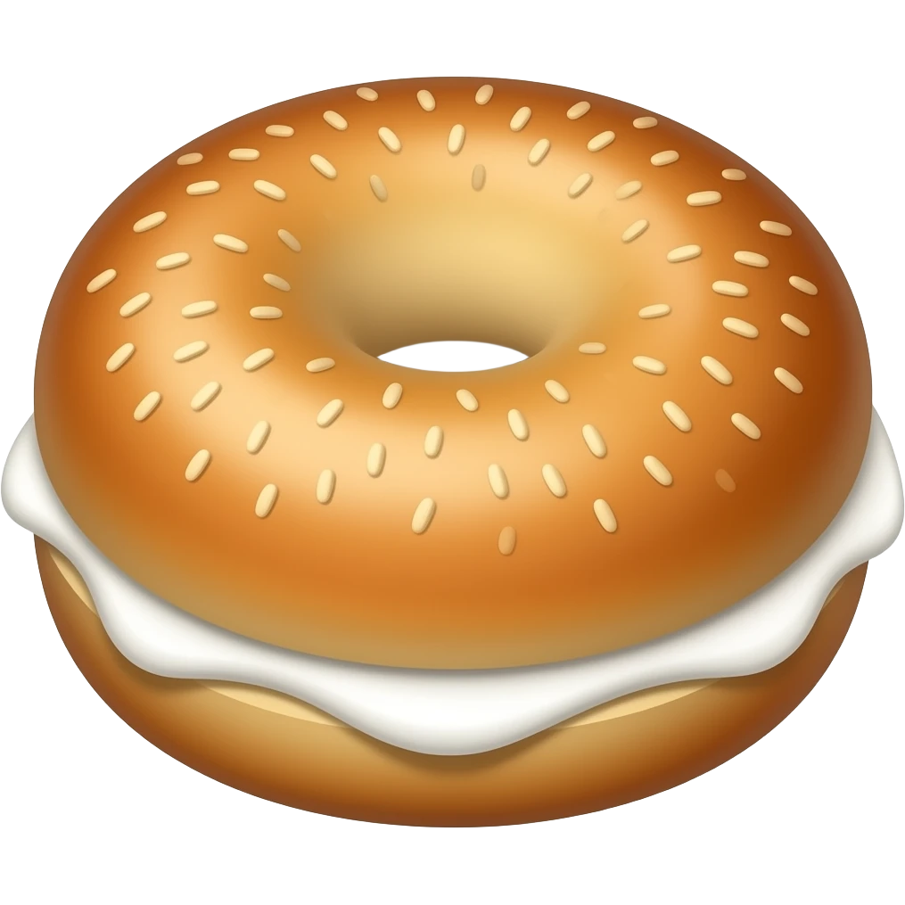 Everything bagel with cream cheese on them emoji