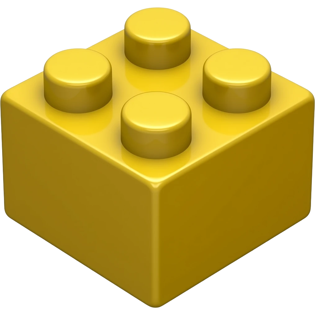 Yellow Lego brick six pegs emoji