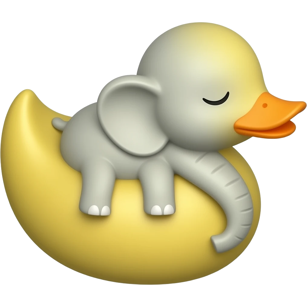 Elephant rubber duck sleeping emoji