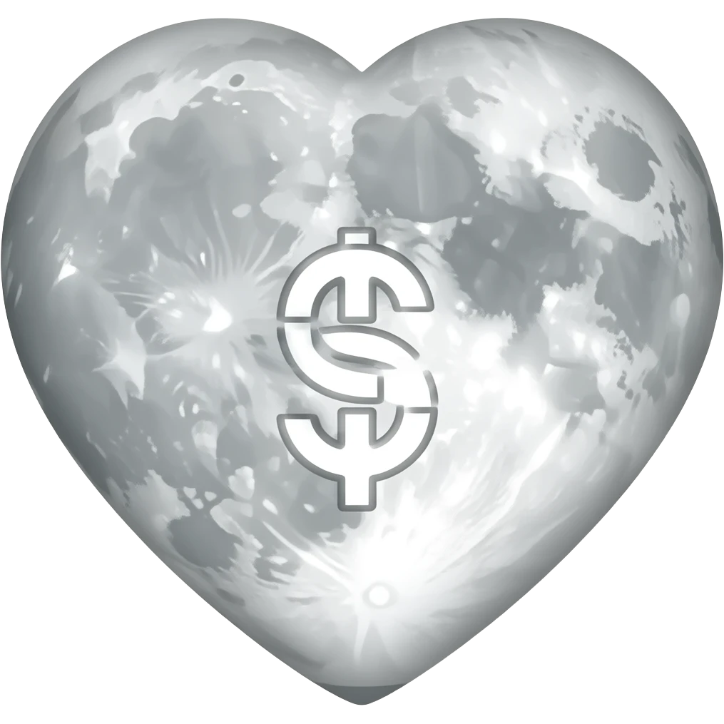a heart shaped moon with the "repeat" symbol in the middle emoji