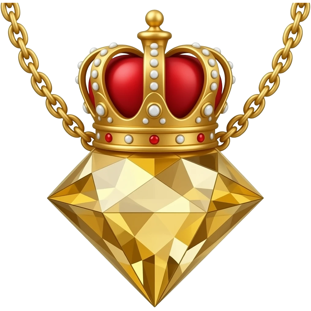 Бриллиант золотой с короной красной женская утонченнаяй emoji