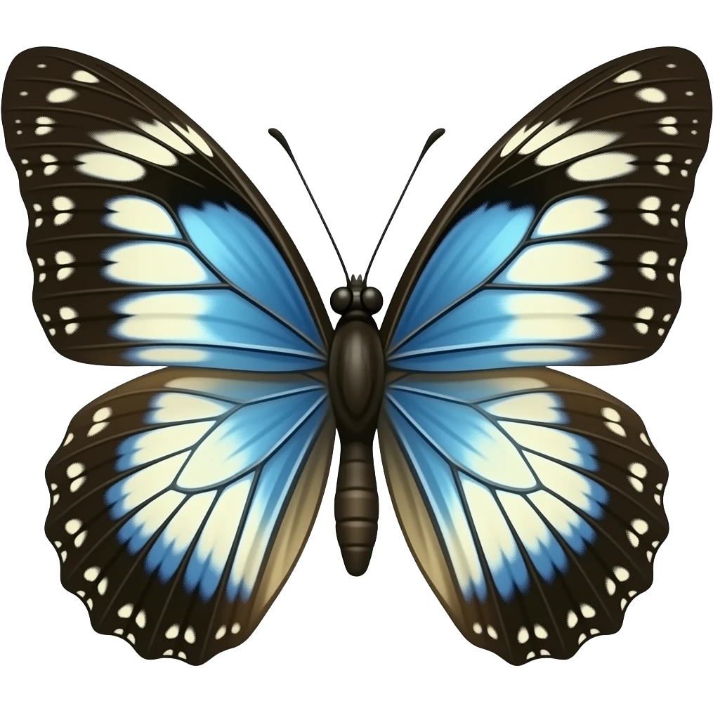 Closed wing butterfly emoji