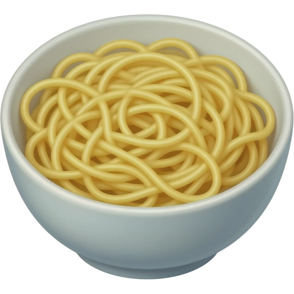 Egg  noodles in a bowl emoji