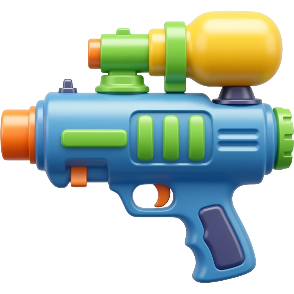 colorful water gun, emoji, simple emoji