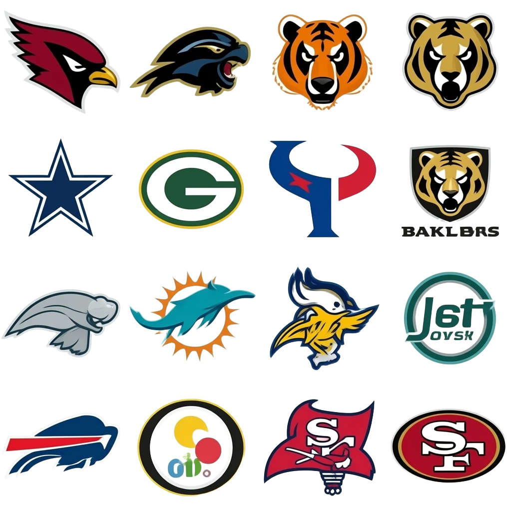 make me emojis about american football of every team of the NFL emoji