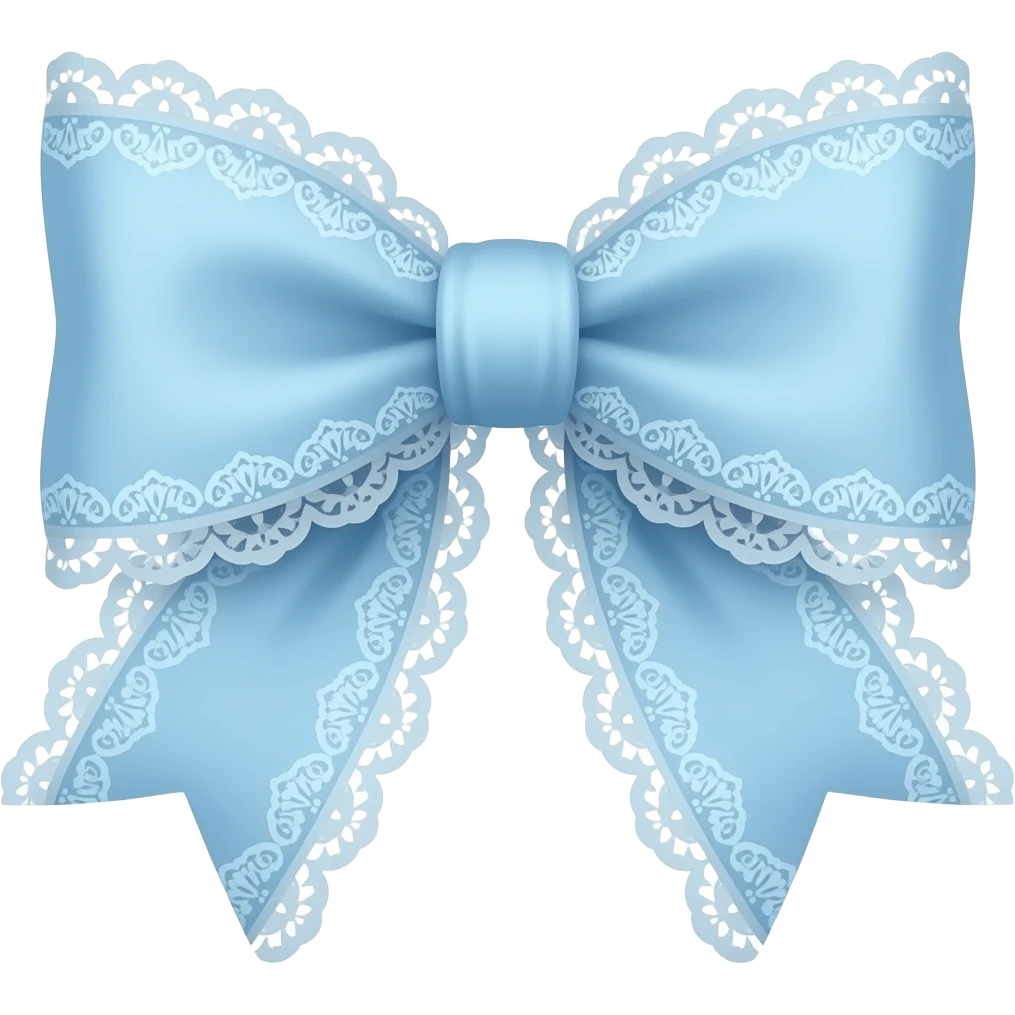 vintage rococo light blue bow with lace and frills emoji