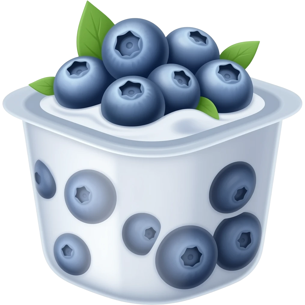 Container of blueberry yogurt emoji