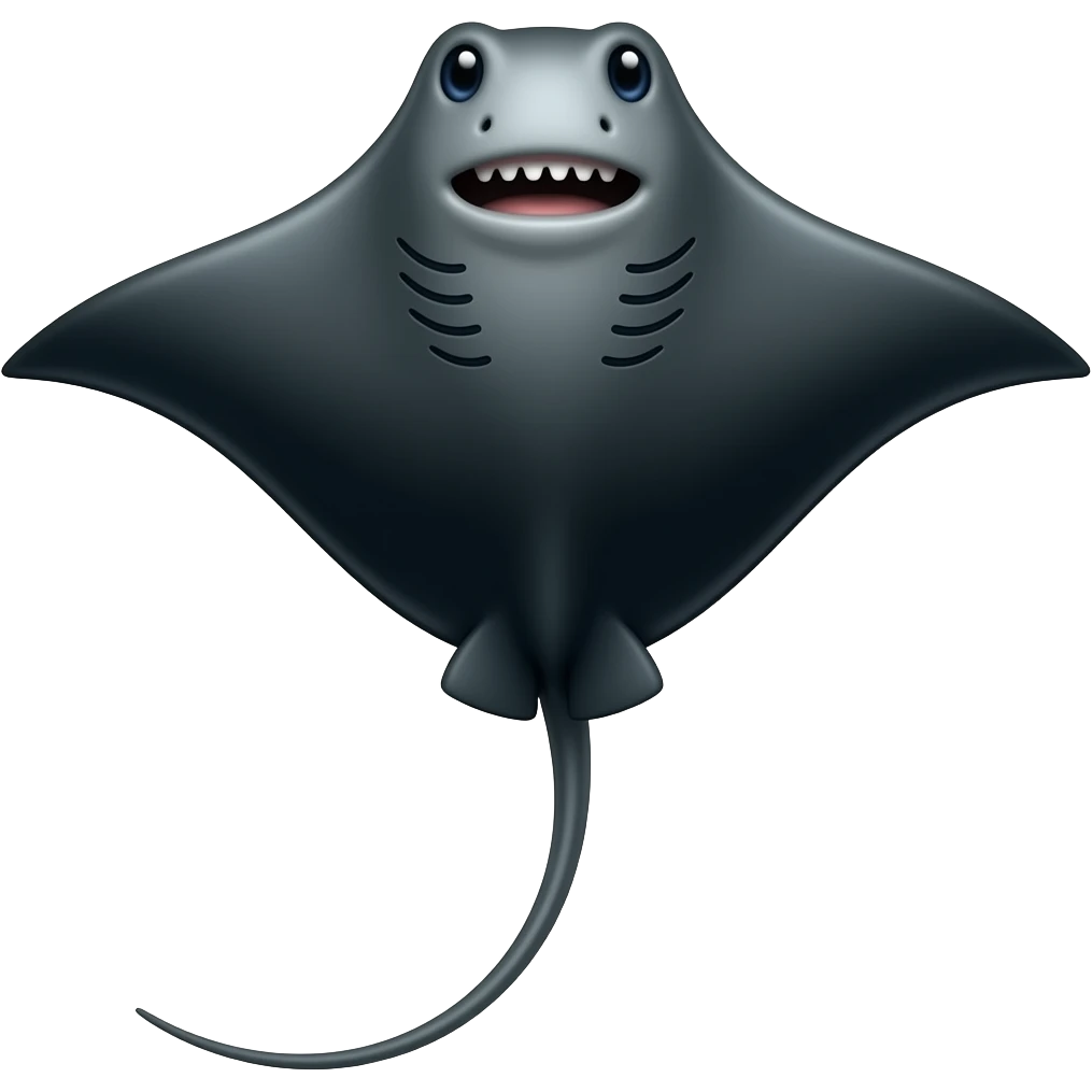 a massive black singray emoji