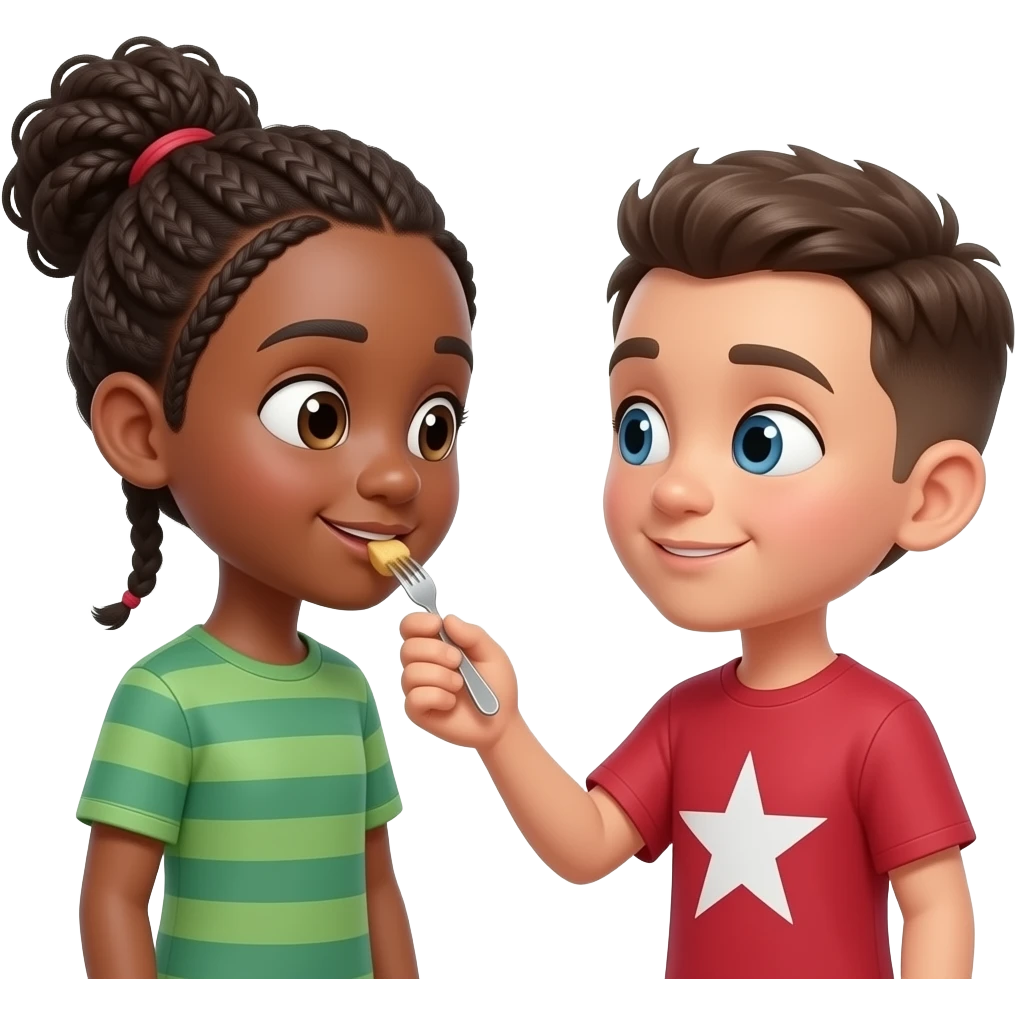 Black girl eating a boy emoji