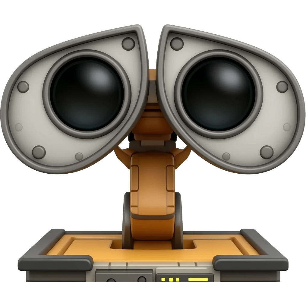 robot head WALL-E emoji