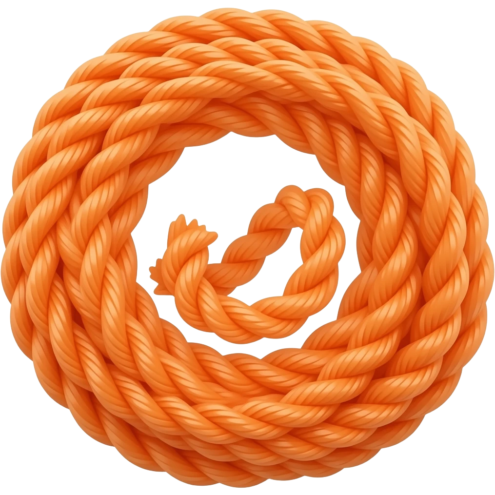monofilament polyster fishing rope, orange colored emoji