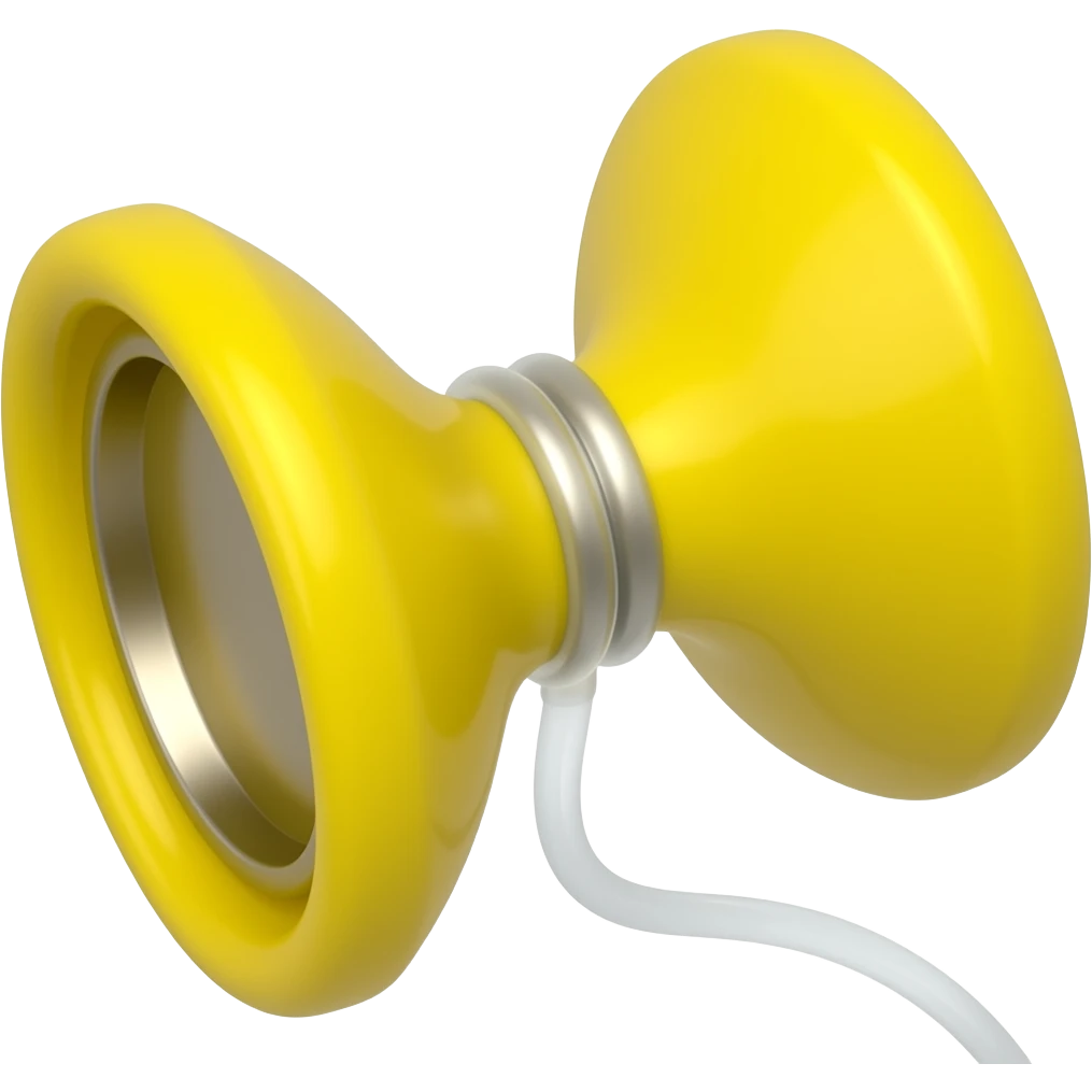Yellow yoyo toy with string emoji
