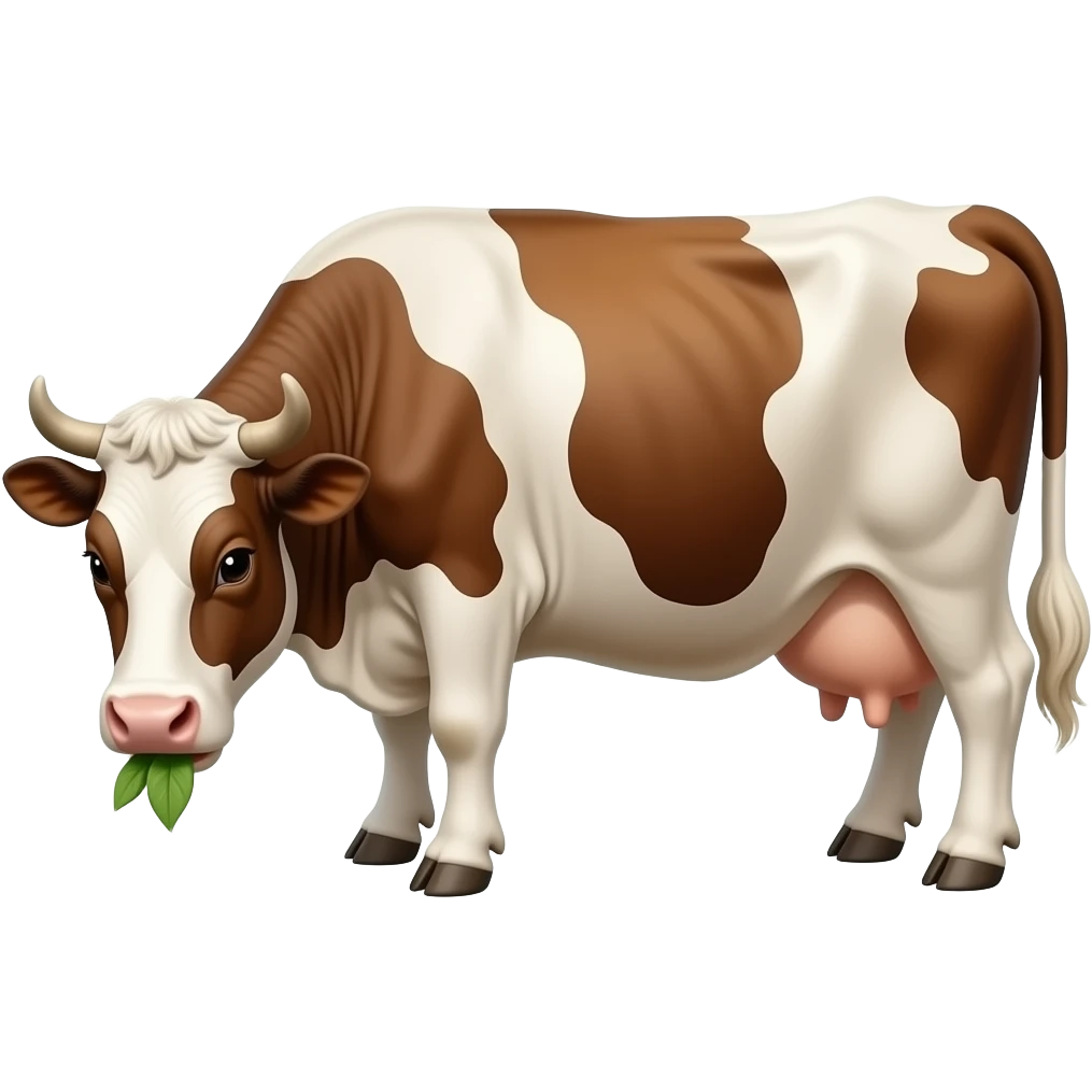 A cow eating a cow emoji