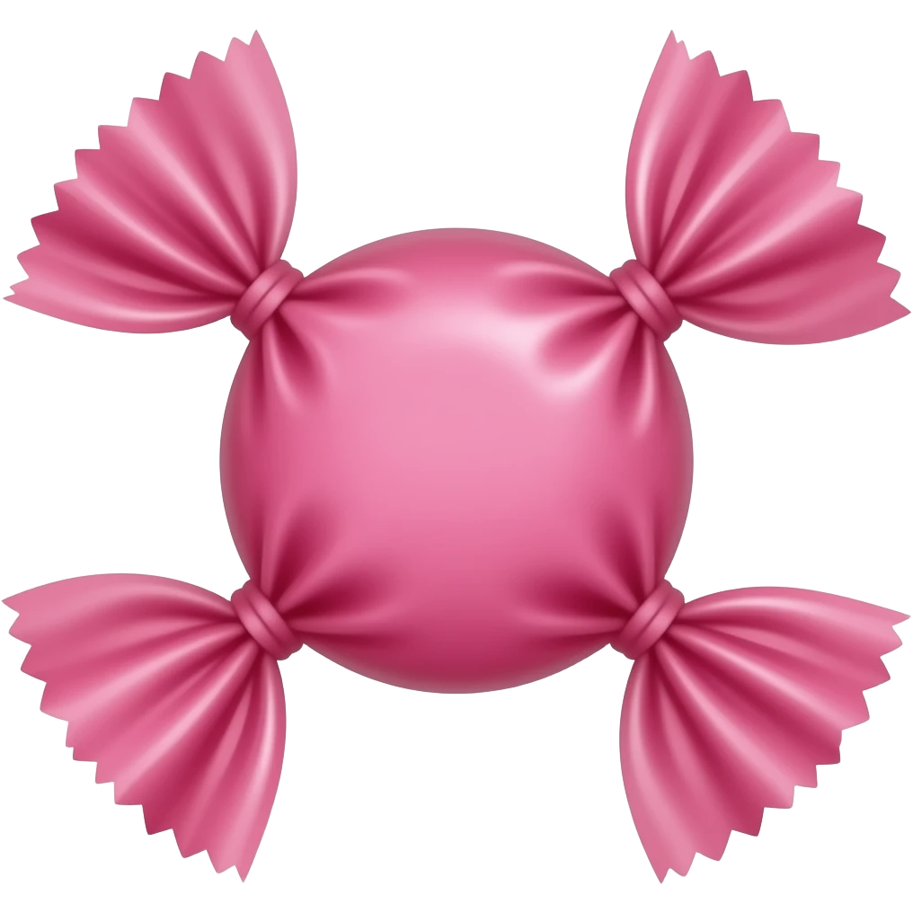 Pink wrapped candy with twisted ends. Classic emoji, subtle shading ...