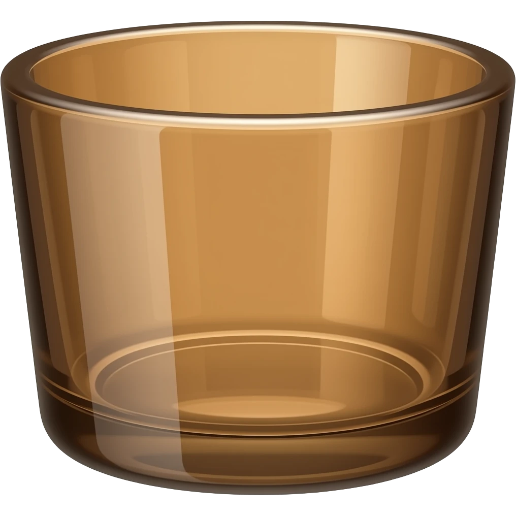una coppa di bronzo semitrasparente di vetro colorato emoji