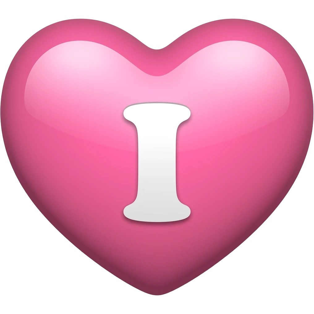 baby pink heart w a I in the middle emoji