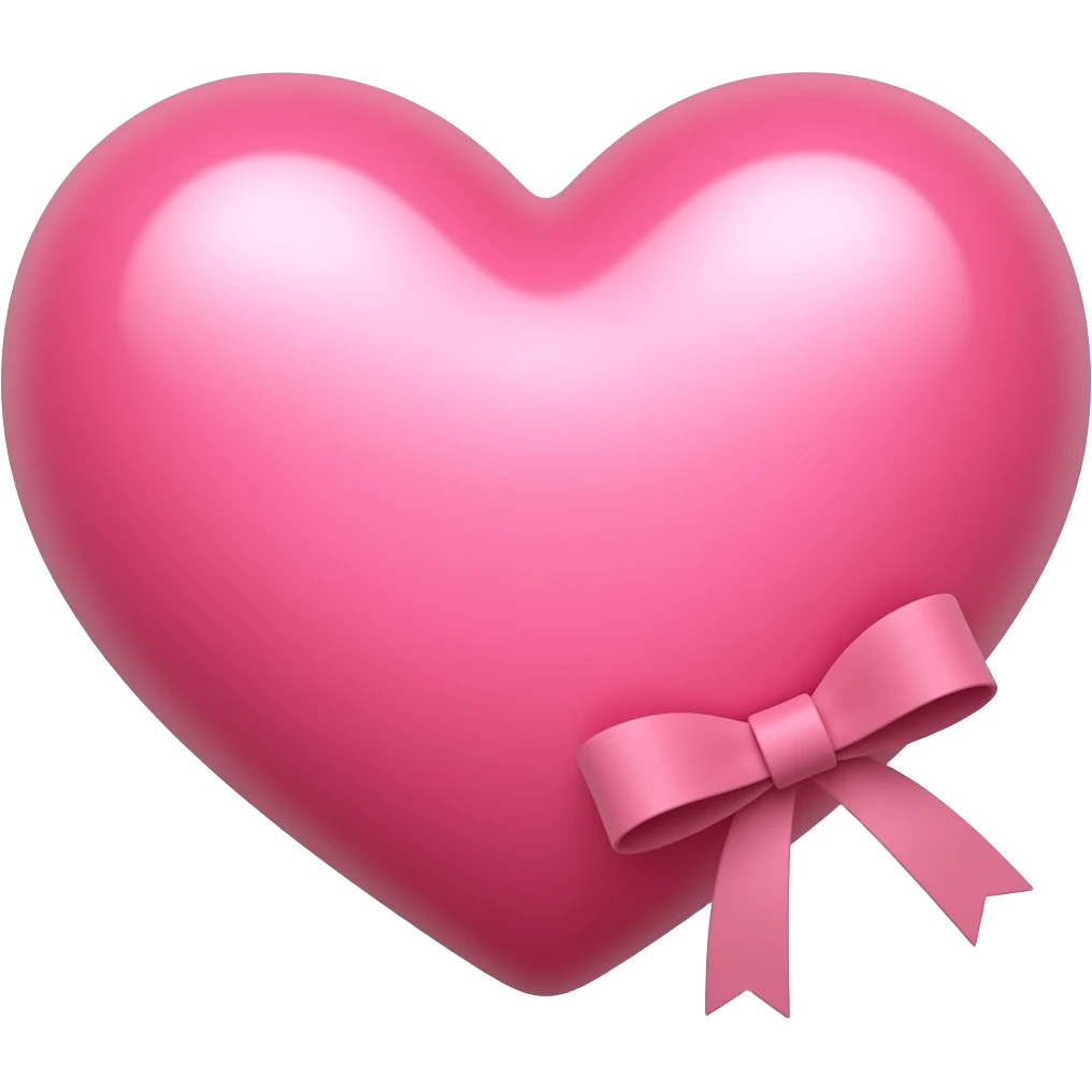 O inima mare roz cu fundita🎀roz emoji