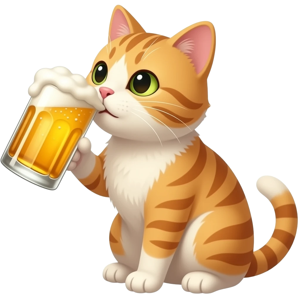 кот пёт пиво emoji
