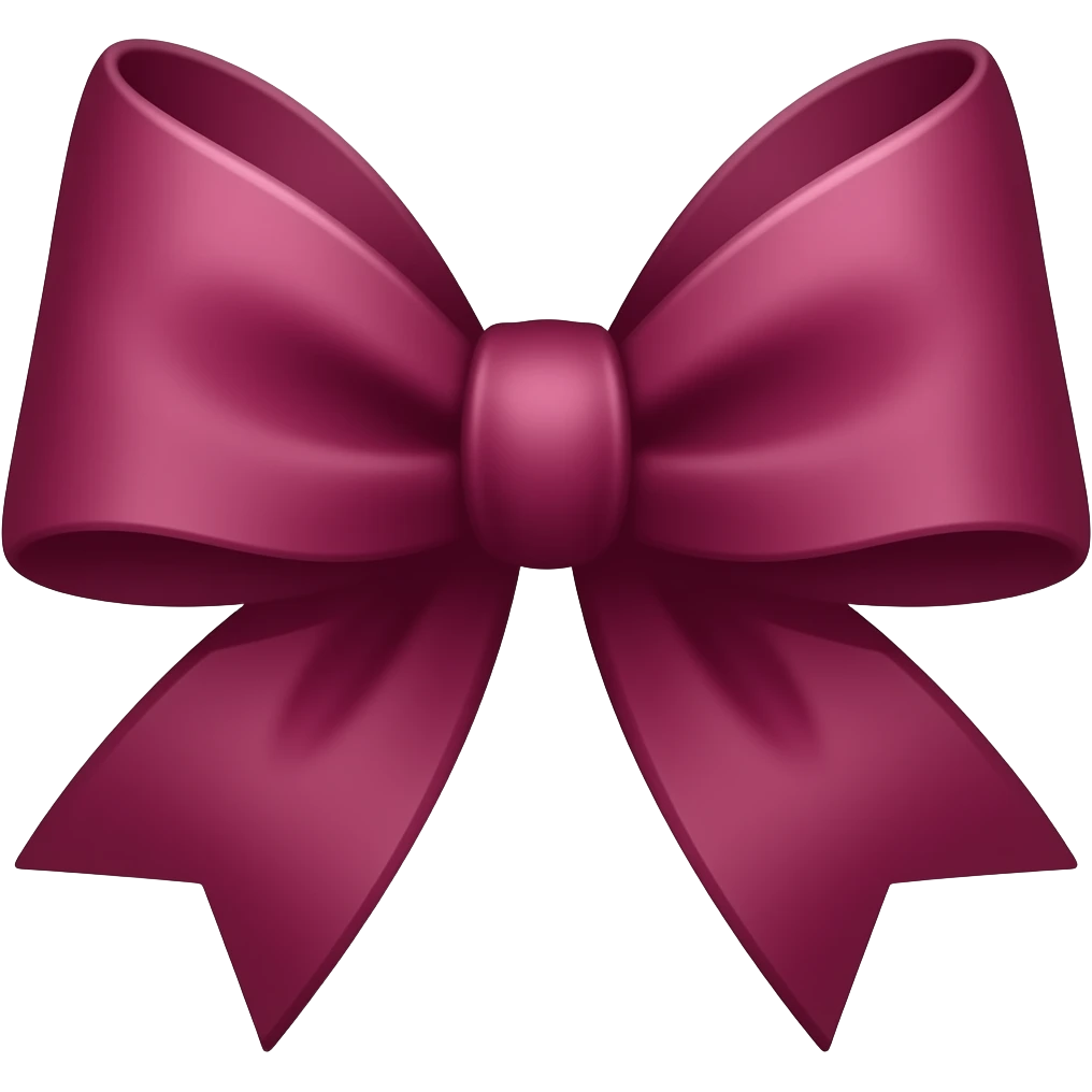 Burgundy colour bow emoji