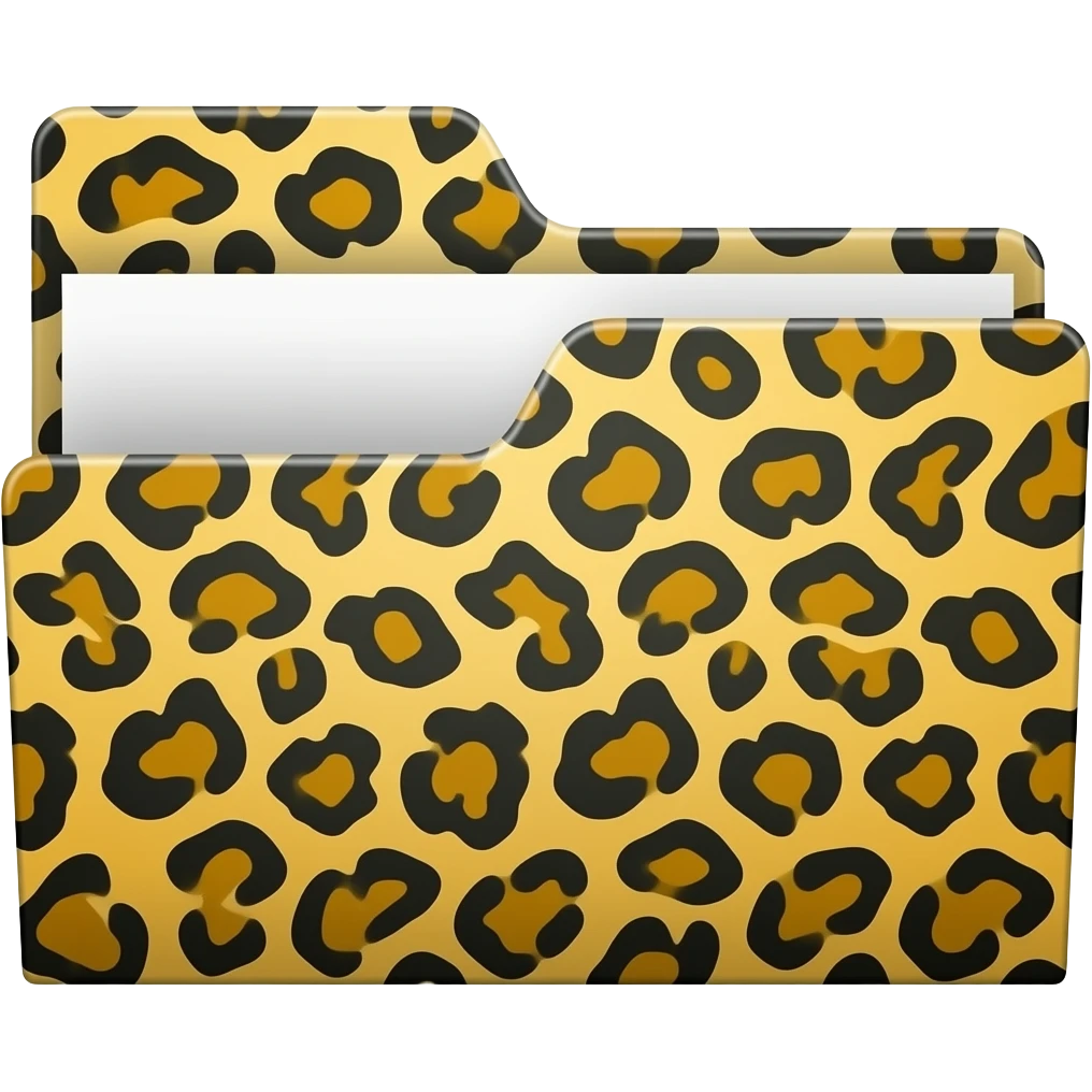 file folder with leopard print emoji