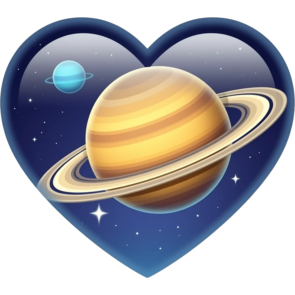 heart: space, retro, futurism, 80s, saturn emoji