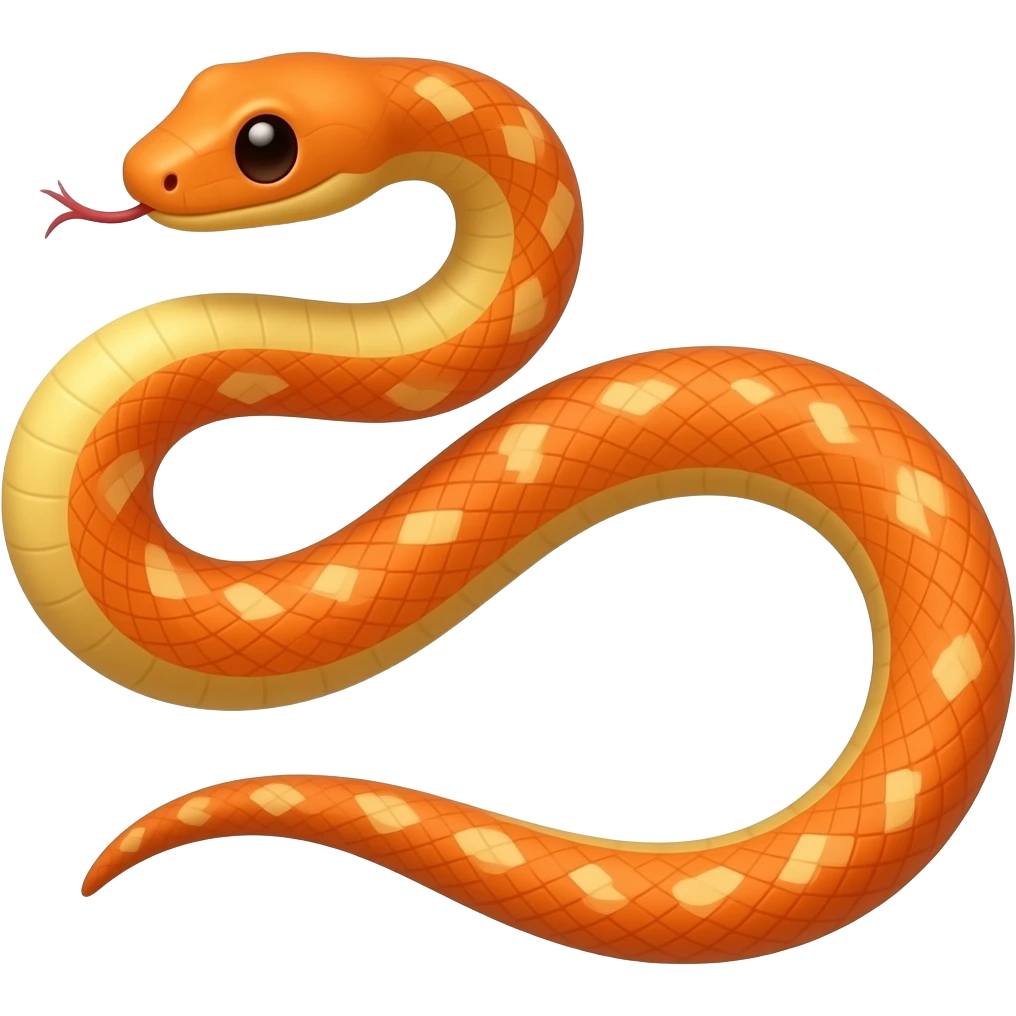 Orange snake dotting emoji
