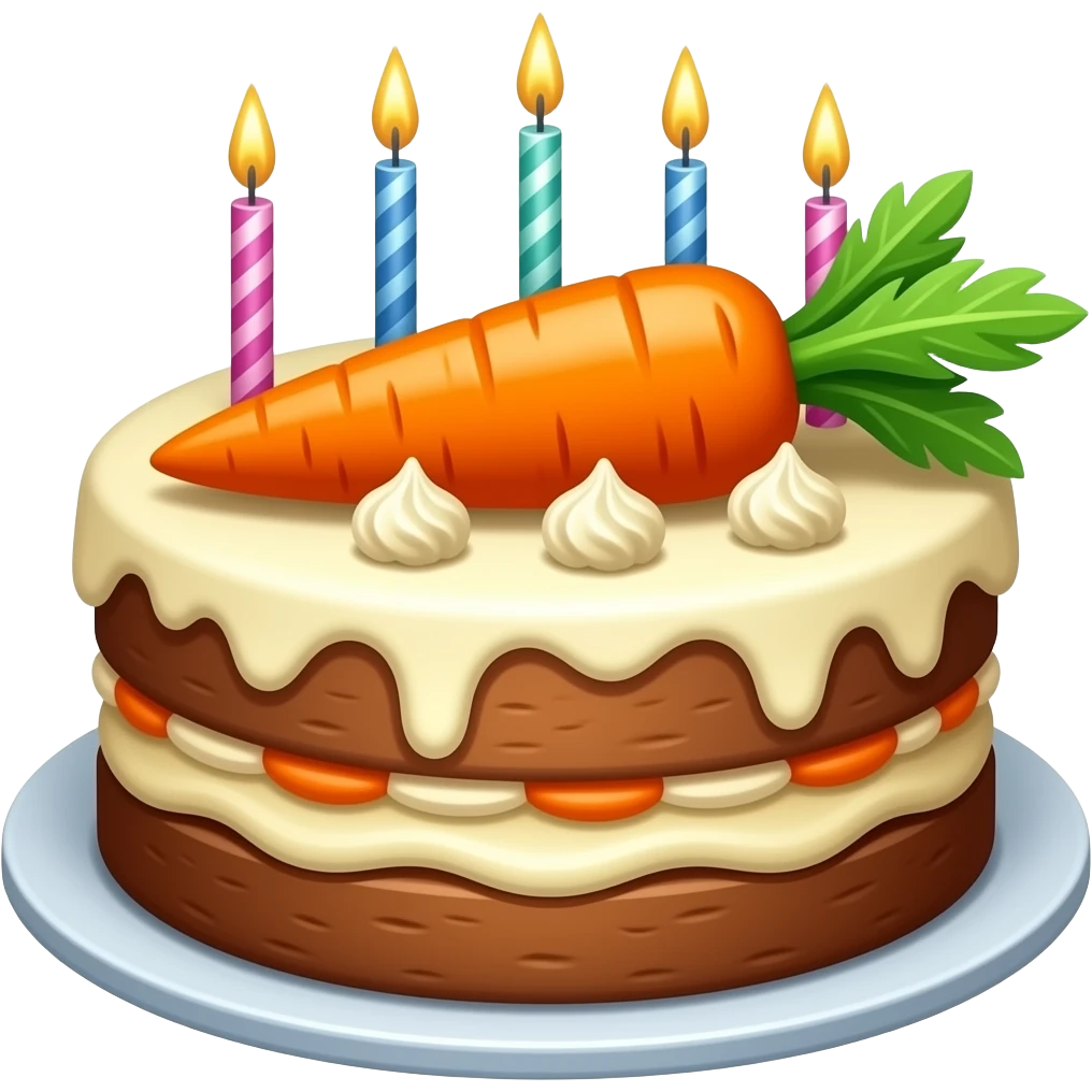 Carrot Birthday Cake emoji