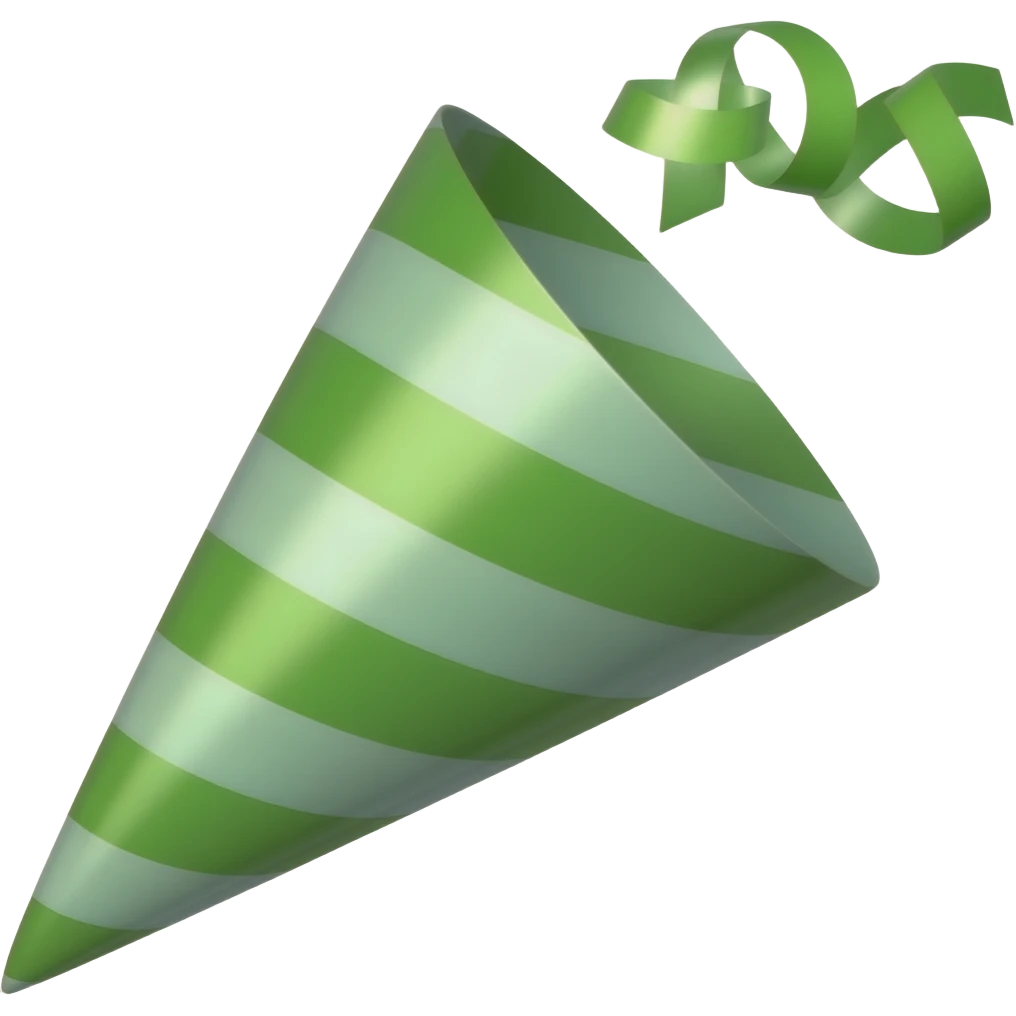 ios emoji style green party popper emoji