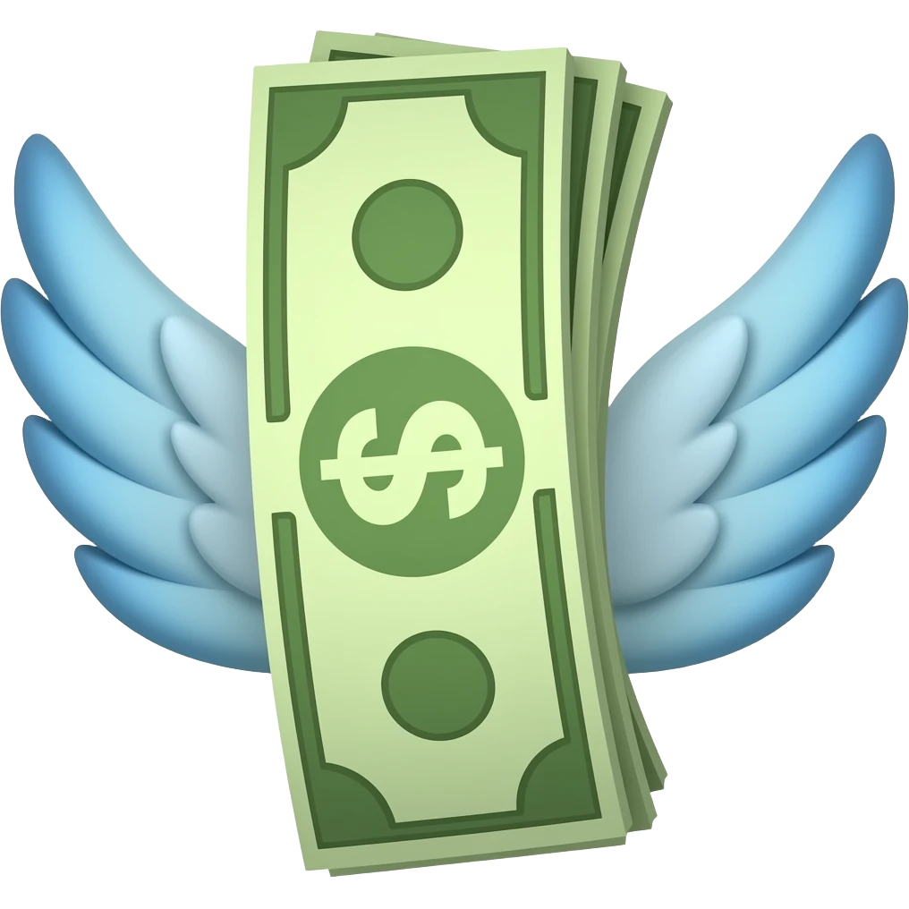 dinero con alas emoji