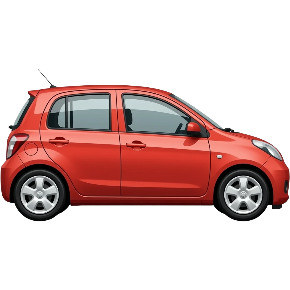 generate a Nissan Micra 2005 in red show it from the side emoji