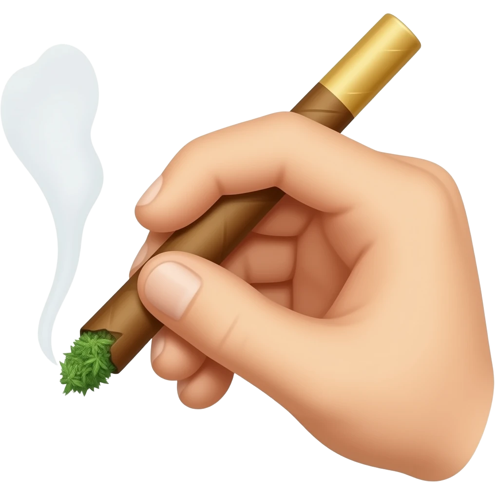 Rolling a blunt with weed  hand emoji