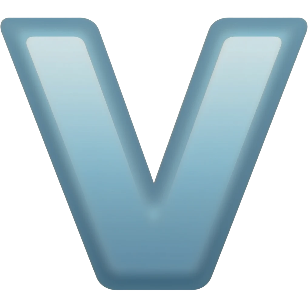 TEXT "V" emoji