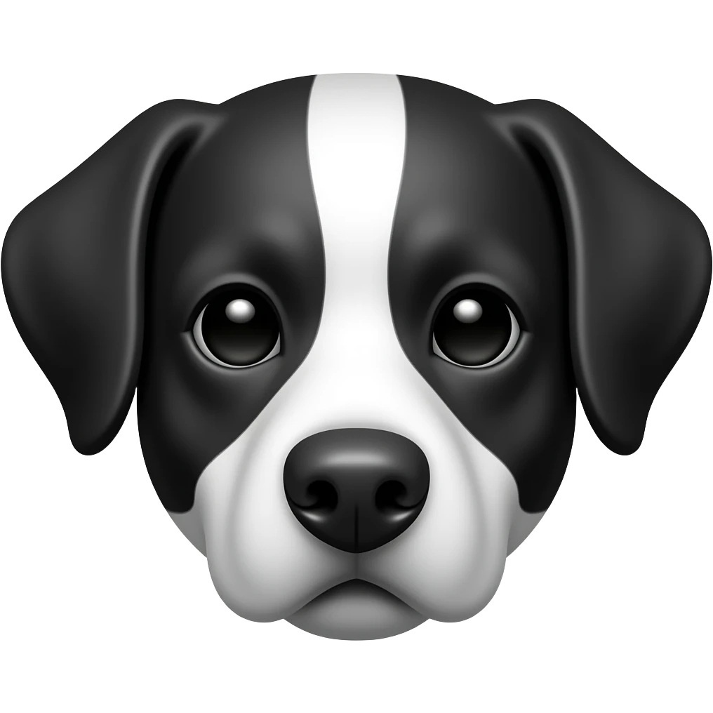 🐶 pero en blanco y negro solo la cara emoji