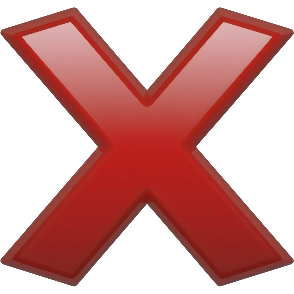 x red emoji