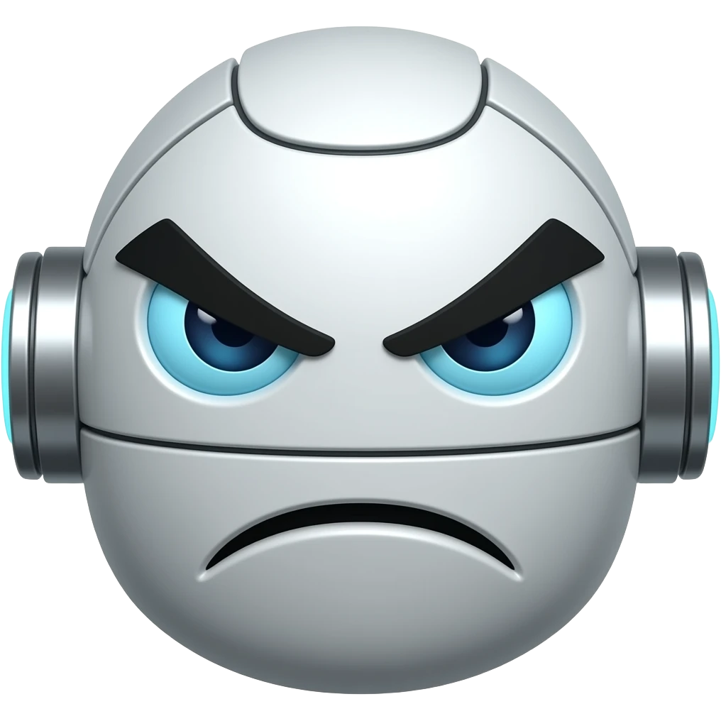 Robot angry face emoji