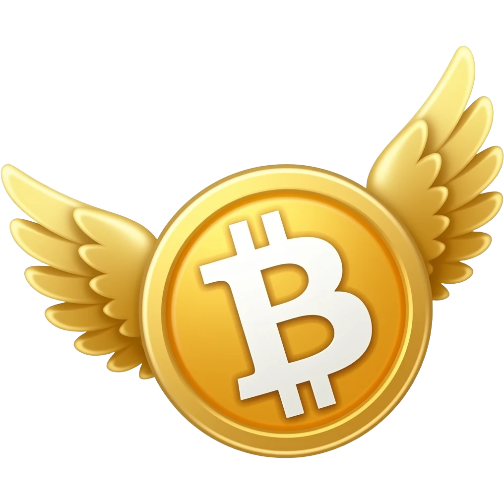 Bitcoin with wings emoji