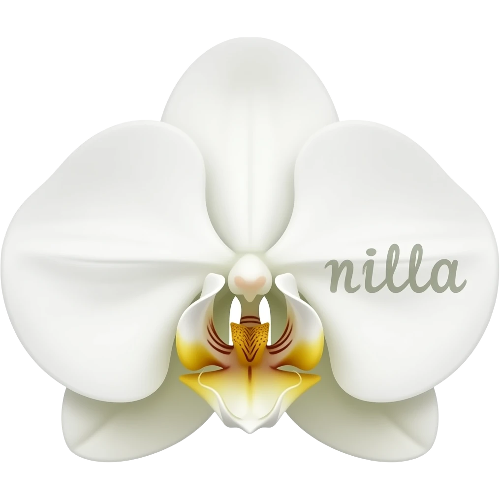 a vanilla flower that has the word "nilla" written on one side emoji