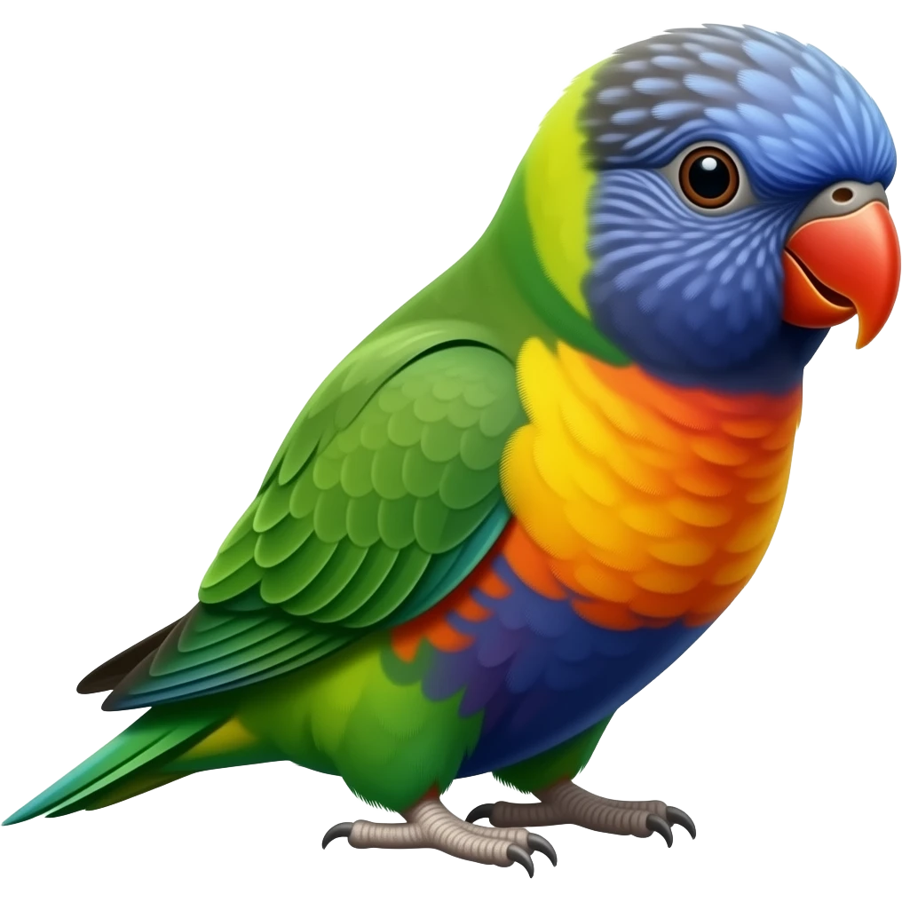 rainbow budgie, vectot style emoji